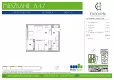 2 pokoje, mieszkanie 45,95 m², piętro 4, oferta nr A.4.7, Crocus Hill, Szczecin, Śródmieście, Śródmieście Północ, ul. Jerzego Janosika 2, 2A, 3, 3A